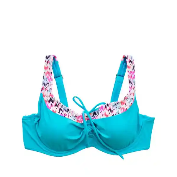 Bikini Copa C-D Blanda Estampado Turquesa Talla 48 Samia