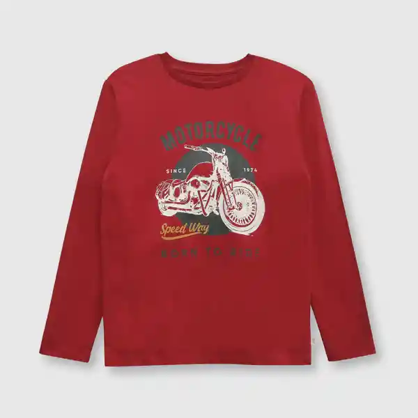 Polera Moto de Niño Vino Talla 3A Colloky