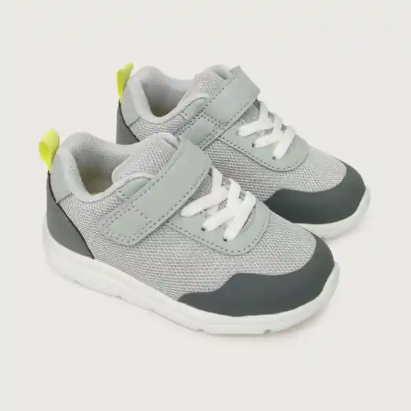 Zapatillas Liv Velcro Elastico Niño Gris Talla 22 Opaline