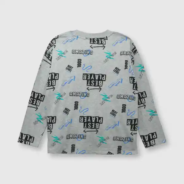 Polera Digital de Niño Gris Melange Talla 10A Colloky