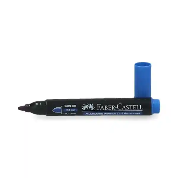 Faber Castell Marcador Permanente Punta Redonda Azul