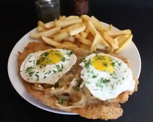 Milanesa de Carne a Lo Pobre y Papas