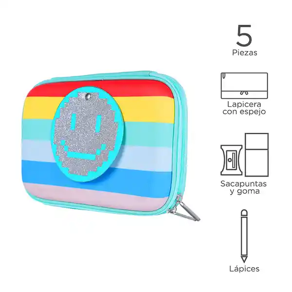 Lapicera Eva Con Espejo Rainbow Series Miniso