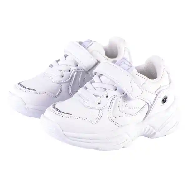 Zapatillas Escolar Unisex Blanco Talla 31 Pillin