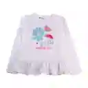 Polera Sustentable Niña Blanco Talla 4 A Pillin