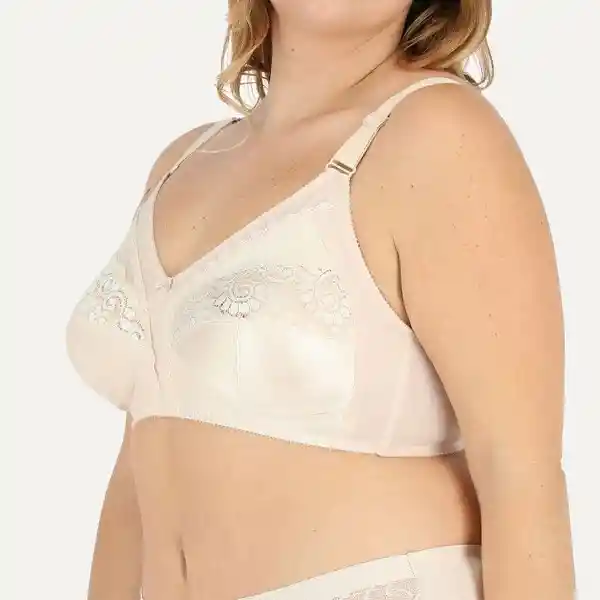 Sostén Encaje Tecsheen Color Champagne New Talla 42D Flores