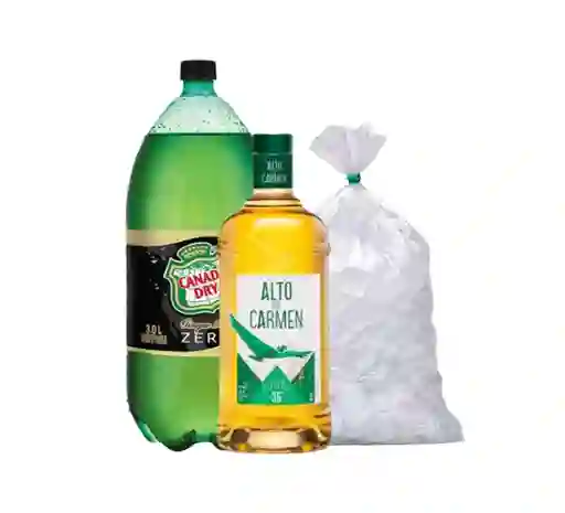 Combo Alto 1 L + Canada Dry Zero 3 L + Hielo 1 Kg