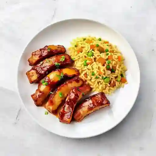 Costillar Cantonés con Arroz Chaufán