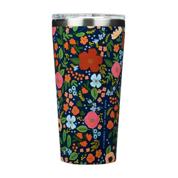 Vaso Térmico Paper Gloss Navy Wild Rose 475 mL