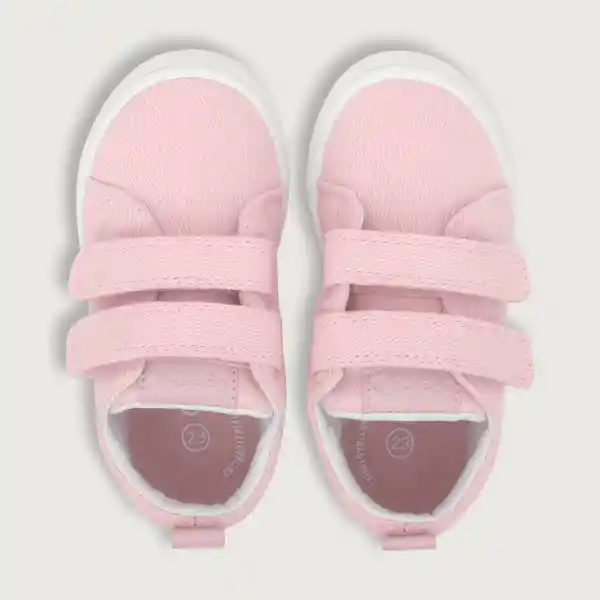 Zapatillas Urbana Lona Doble Velcro Niña Rosado Talla 28 Opaline