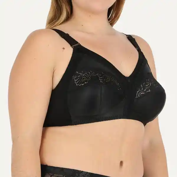 Sostén Encaje Tecsheen Color Negro Talla 40D Flores