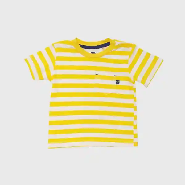 Polera Manga Corta Bebe Niño Amarillo Pillin 12 M