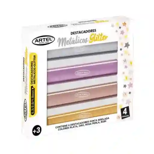 Artel Destacador Metálico Glitter