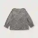 Blusa Cuello Payaso Full Print de Niña Gris Talla 12M Opaline