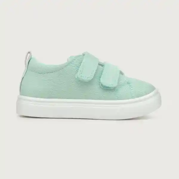 Zapatillas Urbana Lona Velcro Niña Celeste Talla 26 Opaline