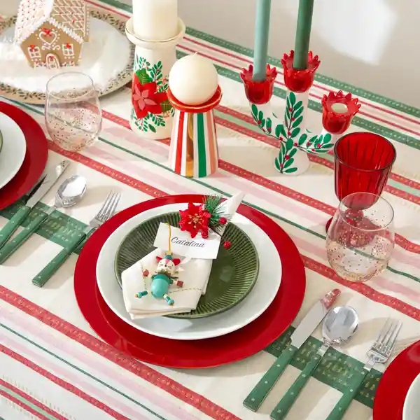 Candelabro de Cerámica Navideño 8.5 x 14.5 cm Casaideas