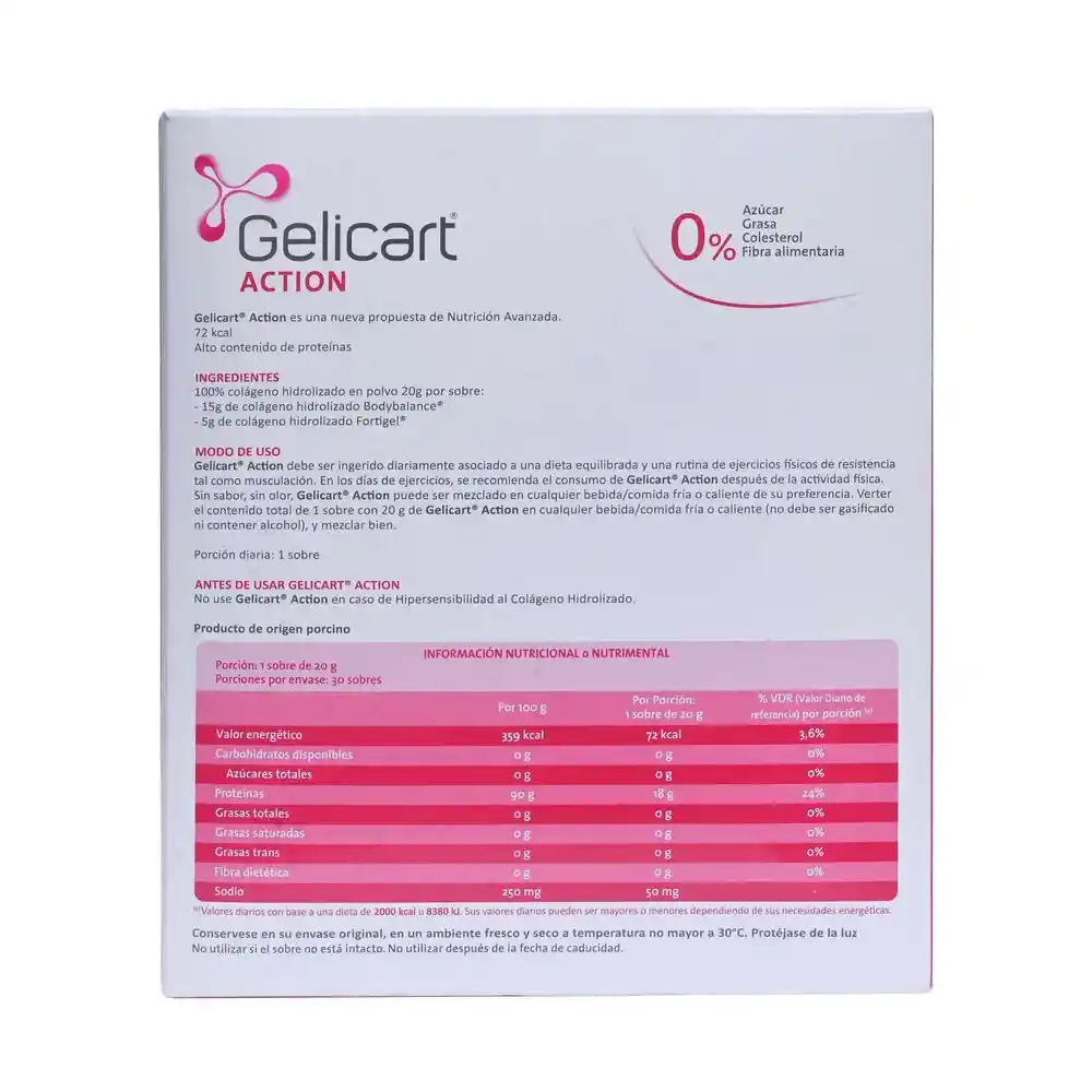 Colageno Hidrolizado Gelicart Action 100 30 Sobres