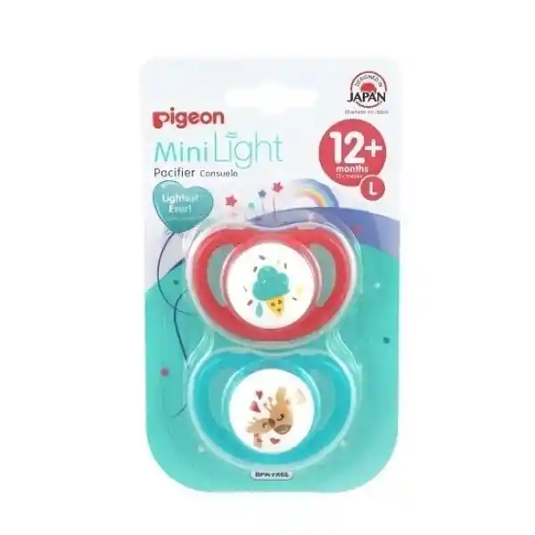 Pigeon Chupete Minilight 12 Meses + Fucsia