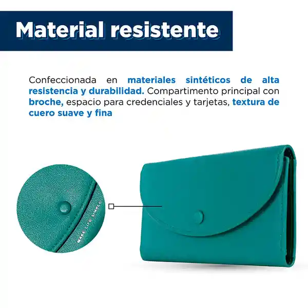 Billetera Plegada Estilo Simplista Europeo Verde Oscuro Miniso