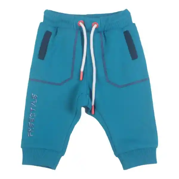 Pantalón Buzo Bebe Niño Turquesa Pillin 12 M