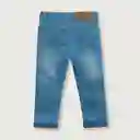 Jean Denim Recto Con Bordado Color Azul Talla 3A Opaline