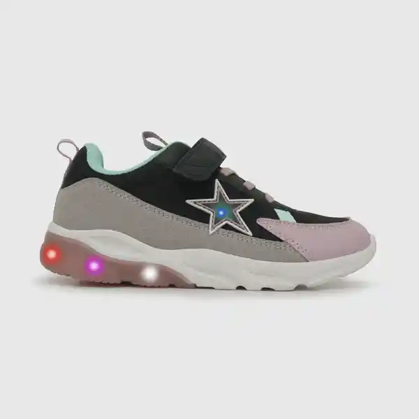 Zapatillas Luces Estrella de Niña Negro Multicolor T. 32 Colloky