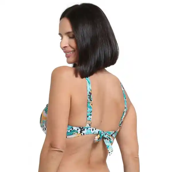 Bikini Copa C-D Blanda Estampado Verde Talla 44 Samia