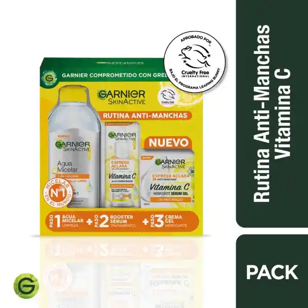 Garnier Kit Anti-Manchas Micelar + Serum + Crema Gel