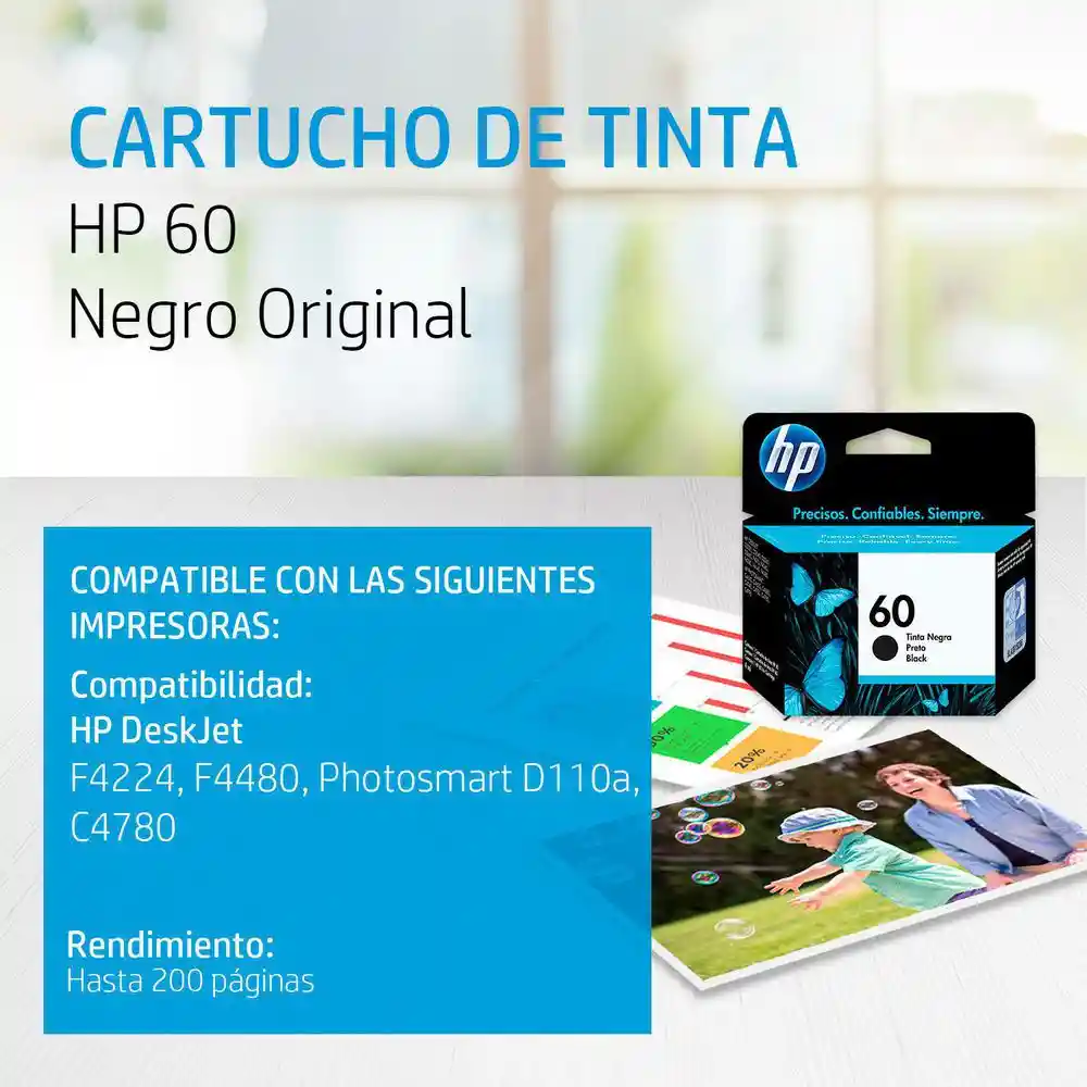 Hp Tinta 60 Cc640Wl Negro