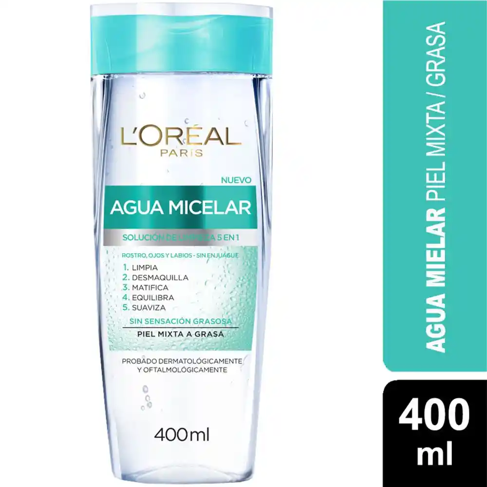 L'Oreal Agua Micelar Hidratante 5 en 1 Piel Mixta Grasa