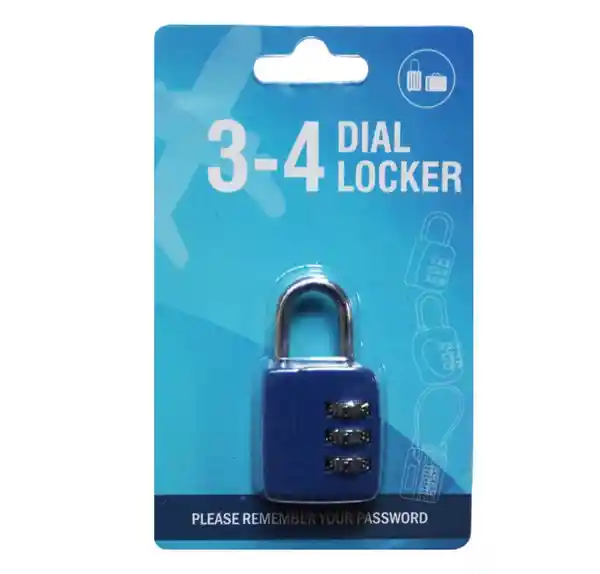 Dial Locker Candado Plástico Azul Hb35