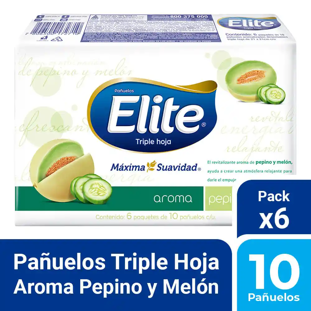 Elite Pañuelos Desechables Triple Hoja Aroma Coco Lima