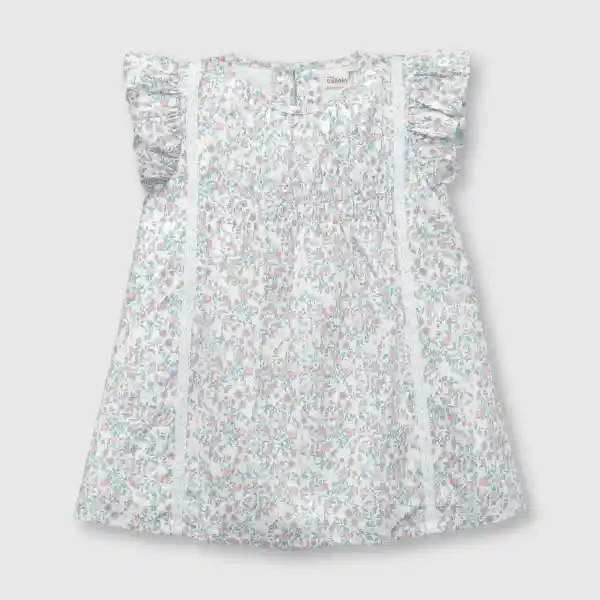 Vestido Flores de Bebé Niña Blanco Talla 3/6M Colloky