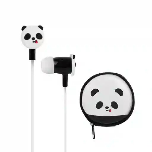 Audífonos de Cable Con Estuche Panda Miniso