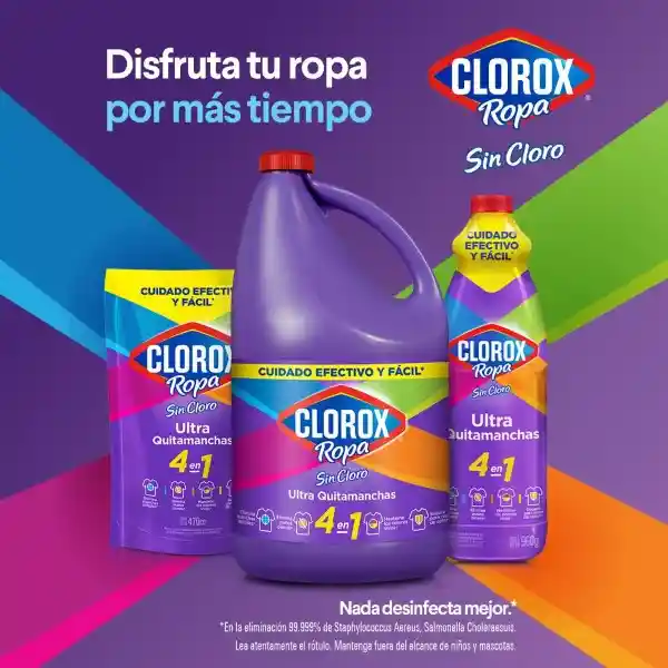 Quitamanchas Clorox Colores Vivos (Botella) 960 gr