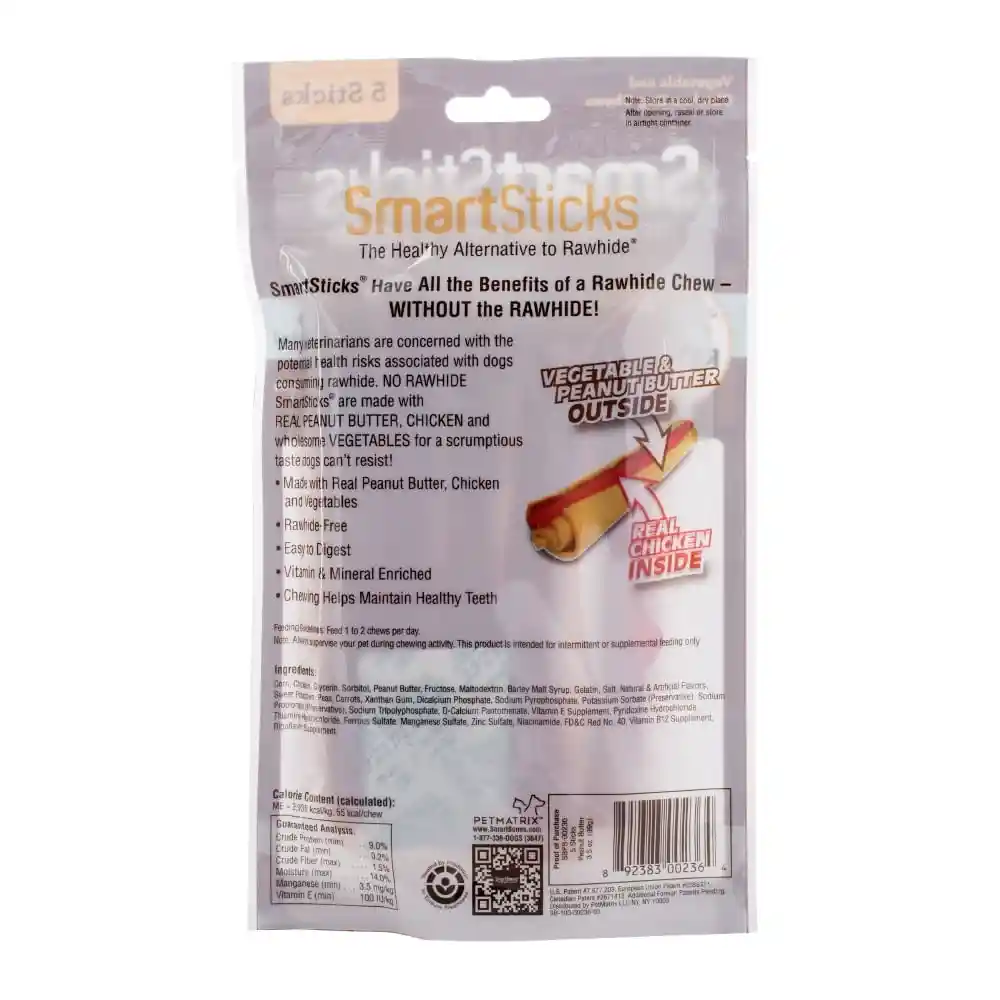 Snack Perros Smartsticks Peanut Butter 5un