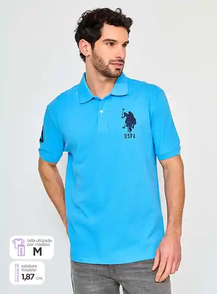 Us Polo Assn Polera Manga Corta Pique tt Azul M 5220