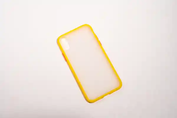 Case Borde Color Amarillo Reforzada Para iPhone X/XS