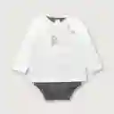 Body de Niño Polera Blanco Talla 3 M Opaline