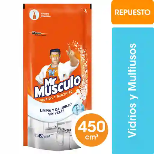 Limpia Vidrios Multiuso Mr. Músculo Doypack Recarga 450 cc