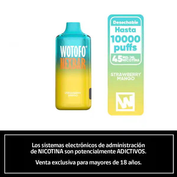 Wotofo Nexbar Vapeador Strawberry Mango 10000 Puffs 4.5%