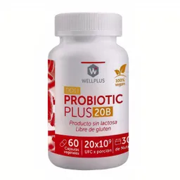 Wellplus Probiotico 20B Producto Sin Lactosa Libre de Gluten