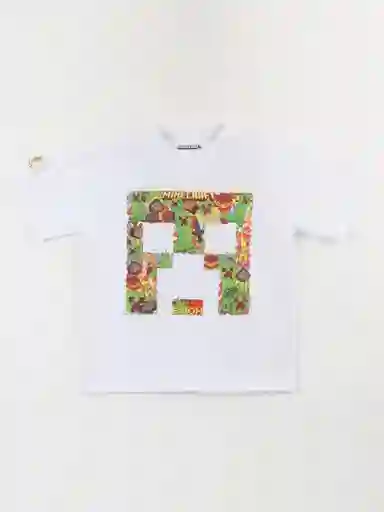 Minecraft Polera Manga Corta Blanco 12 V26 314015008