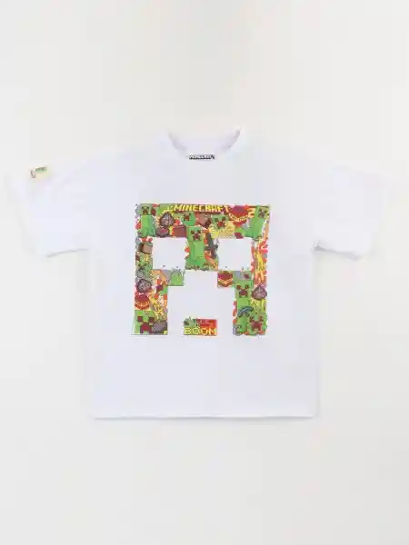 Minecraft Polera Manga Corta Blanco 12 V26 314015008