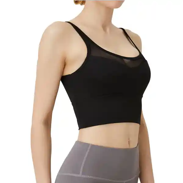 Peto Deportivo Con Transparencia Negro Talla L Samia