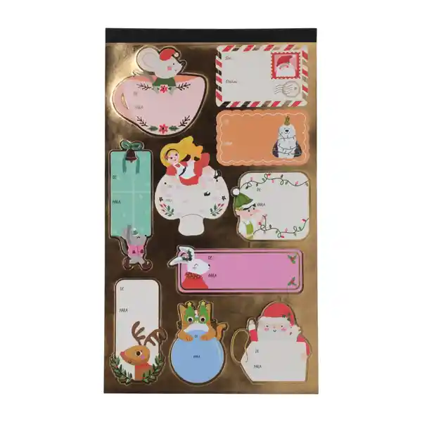 Block Etiqueta Adhesivas Navideñas Casaideas