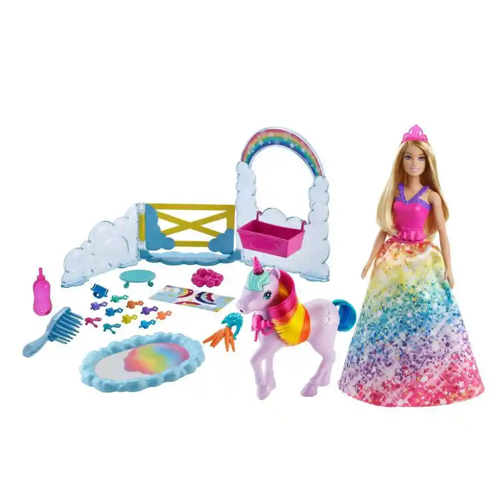 Barbie Muñeca Unicornio Arcoiris