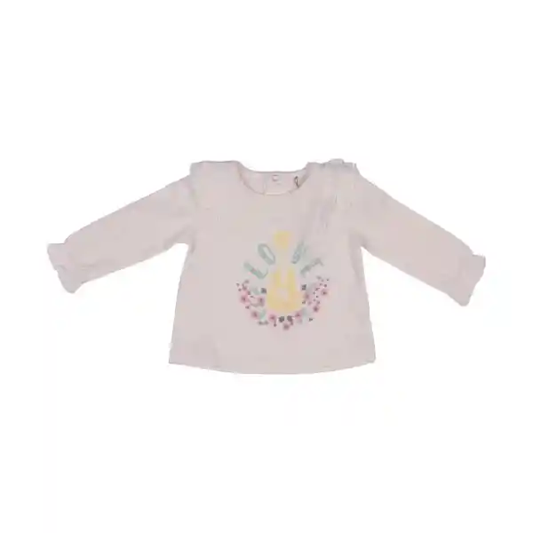 Polera Bebe Niña Blanco Pillin 9 M