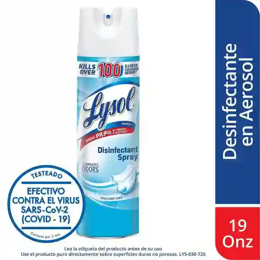 Lysol Desinfectante Antibacterial Crisp Linen en Aerosol