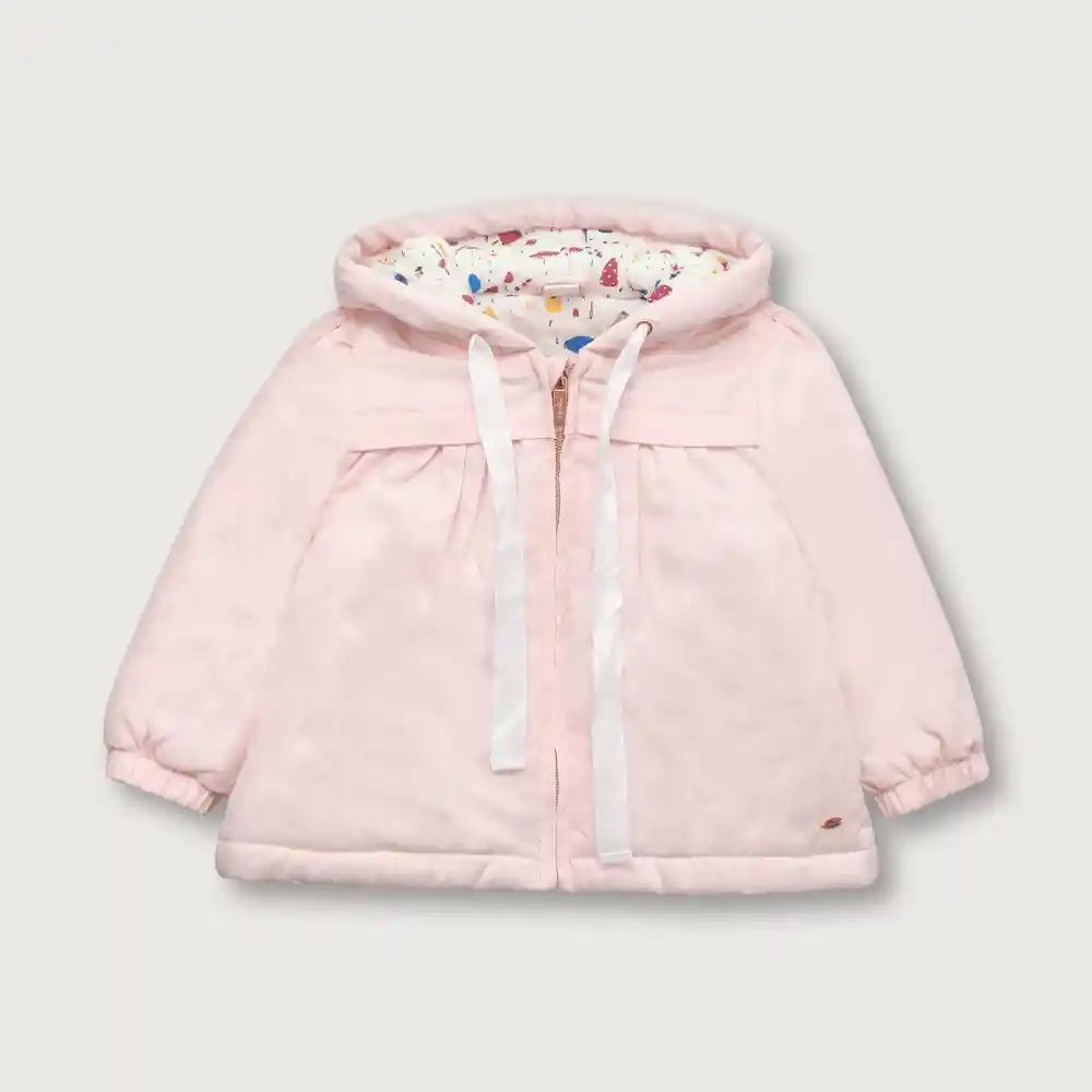 Chaqueta Gabardina Con Gorro Niña Rosado Talla 6 Meses